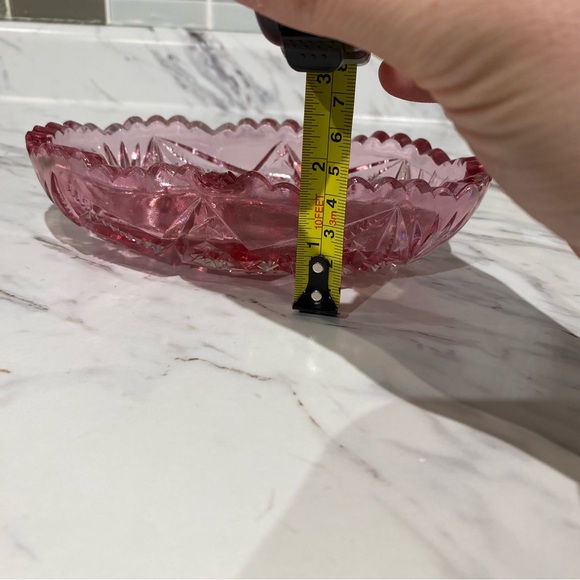 Vintage Pink Glass Decorative Dish candy‎ dish catch all - Picture 10 of 10